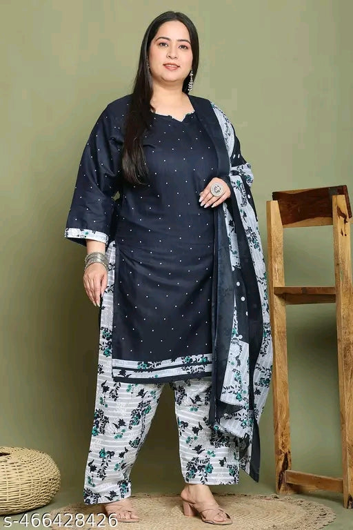 Plus size ready to wear kurta with dupatta and bottomwear