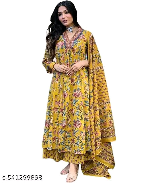 #001 Cotton Kurta set with Dupatta