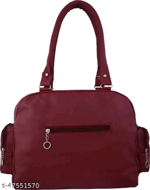Woman's synthetic leather (PU) handbag with 2 Compartments