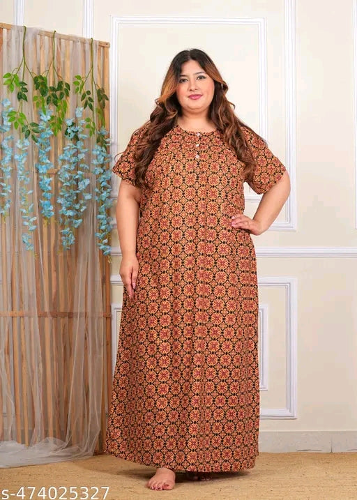 Plus Size Cotton Nighty | Night Dress | Night Suits | 5XL | 6XL | 7XL