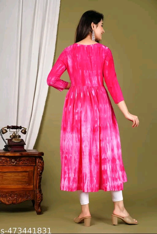 Dyed Semi Anarkali Plus Size Kurti