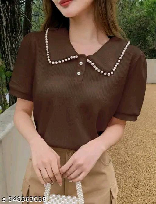 Woman's cotton blend stylist tunic top