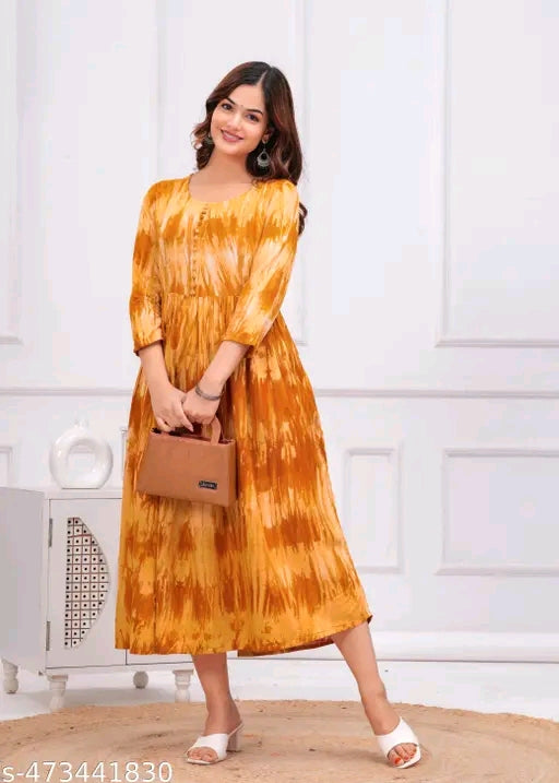 Dyed Semi Anarkali Plus Size Kurti