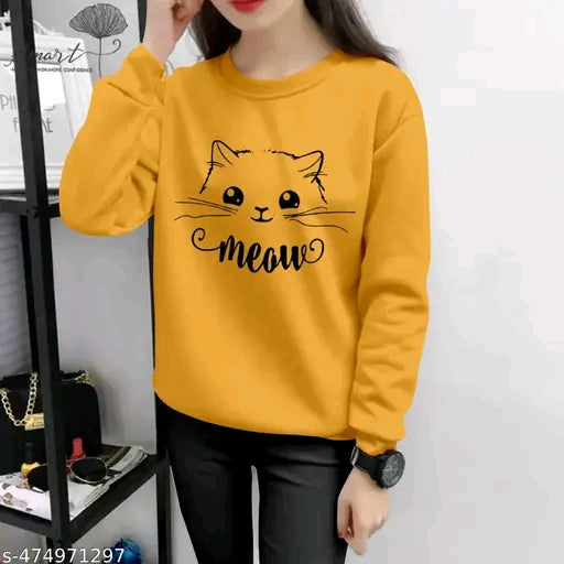 Womans full sleeves meow tshirts