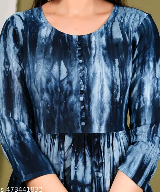 Dyed Semi Anarkali Plus Size Kurti