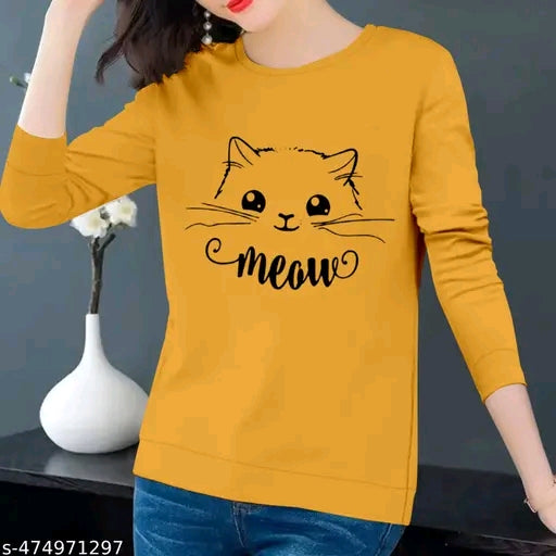 Womans full sleeves meow tshirts