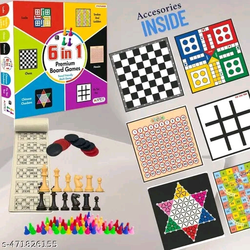 6 in 1 Games - Ludo, Chess, Housie, Snakes ladders, chinese checkers, tic tac toe