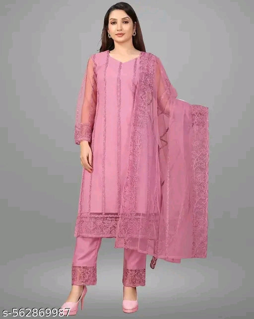 Net Kurti with dupatta and bottomwear
