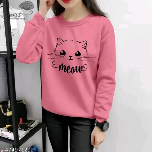 Womans full sleeves meow tshirts