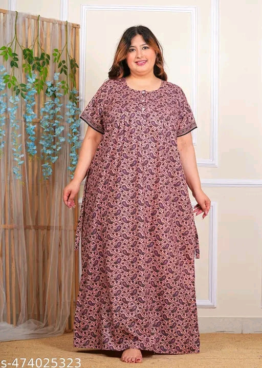 Plus Size Cotton Nighty | Night Dress | Night Suits | 5XL | 6XL | 7XL