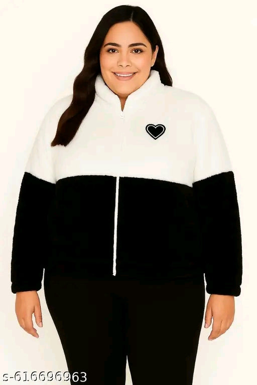 #01 Woman's winter wear plus size fleece jackets