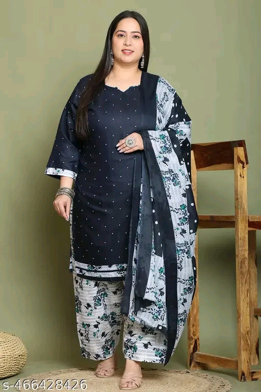 Plus size ready to wear kurta with dupatta and bottomwear