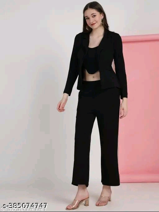 Woman formal attire top bottom set