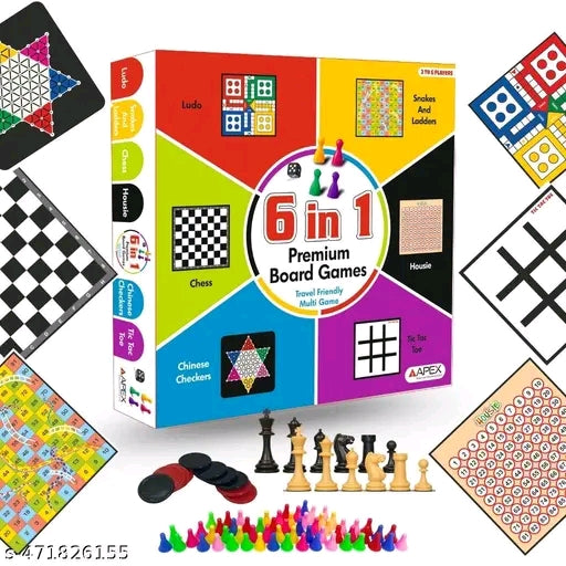6 in 1 Games - Ludo, Chess, Housie, Snakes ladders, chinese checkers, tic tac toe