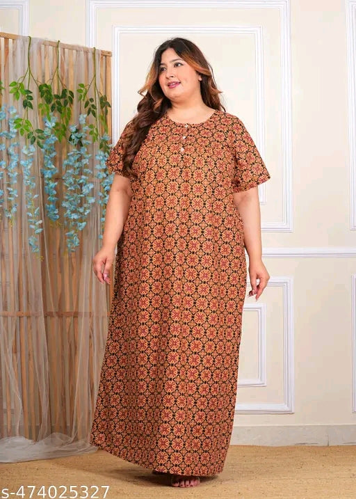 Plus Size Cotton Nighty | Night Dress | Night Suits | 5XL | 6XL | 7XL