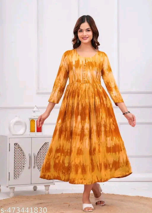 Dyed Semi Anarkali Plus Size Kurti