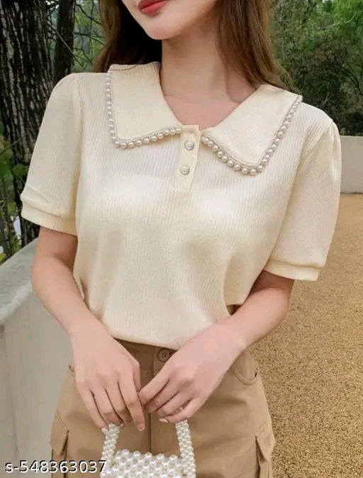 Woman's cotton blend stylist tunic top