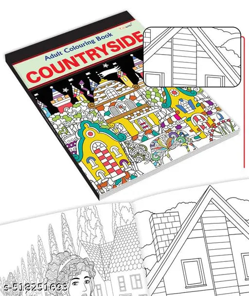 Countryside - Adult Colouring Book : Creative coloring book  Coloring book for stress relief  Peaceful countryside illustrations for mindfulness