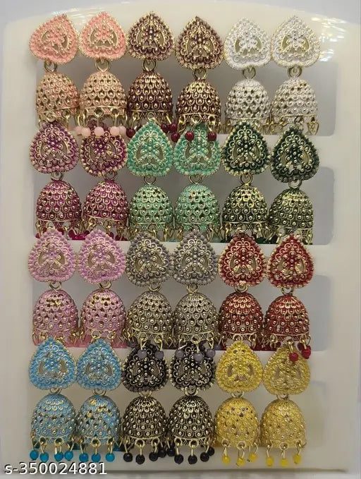 New earrings oxidised color  12 pair combo