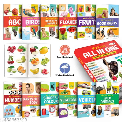 Lkg Class Picture Book Box Set (Red Edition) : Books For Children  All In One essential Book  Gift Set For Kids My First All in One Picture Library Box Of 12 Books