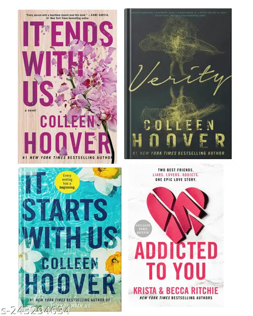 IT END WITH US BY COLLEEN HOOVER  + IT STARTS WITH US BY COLLEEN HOOVER  + VERITY BY COLLEEN HOOVER + ADDICTED TO YOU  BY KRISTA RITCHIE