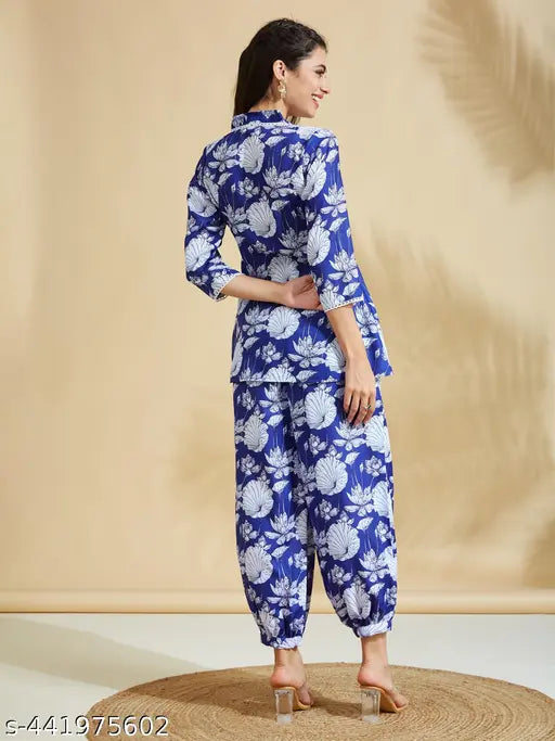 Women's Poly blend  Floral Lace Co-Ord Set