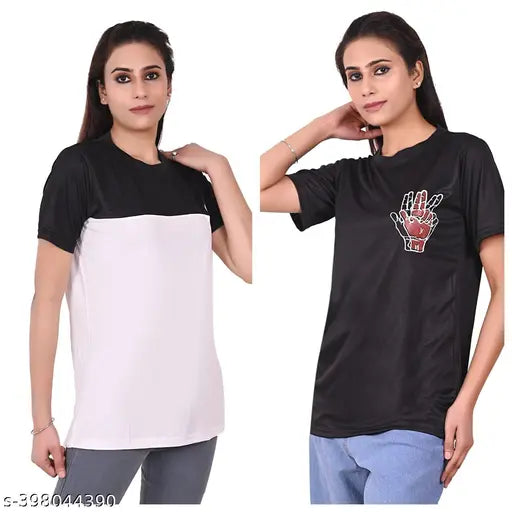 Woman Gym wear Round neck T Shirt