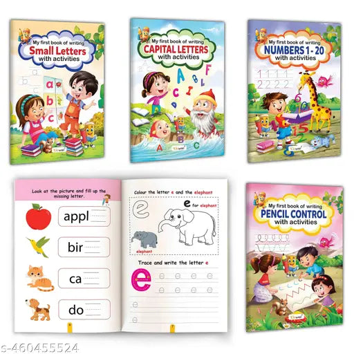 My First Book of Writing Workbook with Fun Exercises : Writing practice for toddlers  Early learning writing books  Preschool writing workbook - Combo of 4 books
