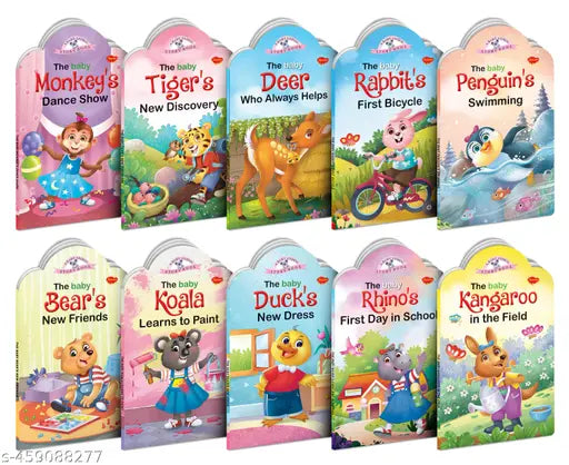 Complete combo of Baby animal books for kids : Educational books for kids  Animal story books  Picture books of animals for learning - Pack of 10 books for kids