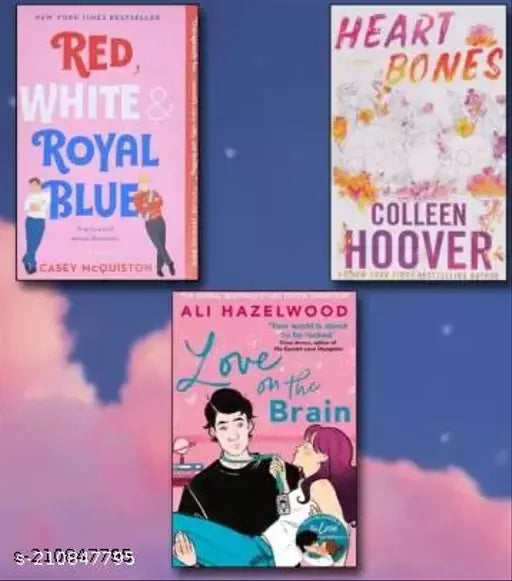 Love On The Brain + Heart Bones + Red White & Royal Blue  (Paperback  Colleen hoover  Ali Hazelwood  Casey Mcquiston) (SET OF 3 BOOKS)