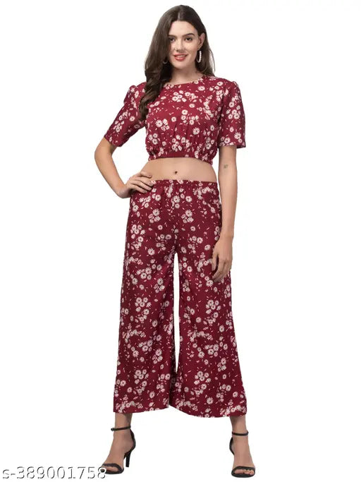 Girls Floral Top with Palazzos - Girls Casual Jumpsuit Pant