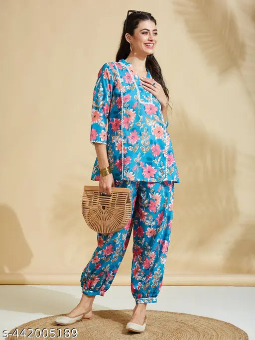 Women's Lace Printed  Co- Ord  Set