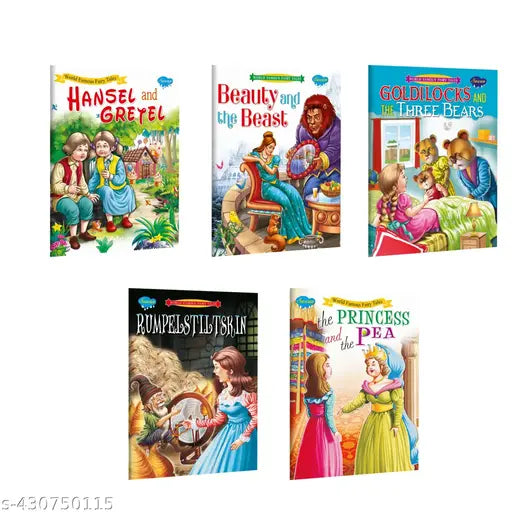 Hansel and Gretel  Beauty & the Beast  Goldilocks and the Three Bears  Rumpelstiltskin and The Princess and the Pea books for kids : Famous Story books for kids  Storytelling books for kids  Educational books for kids - Combo of 5 Story Books for kids.