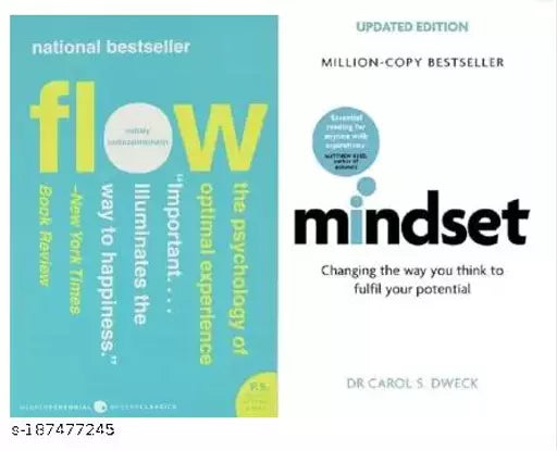 Flow+ Mindset (Set Of 2 Bestseller Books)  (Paperback  Mihaly Csikszentmihalyi  Carol S. Dweck