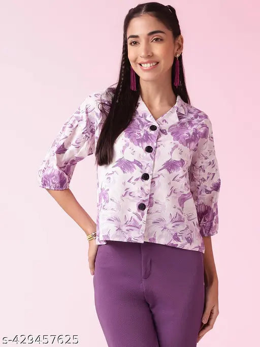 Women's Cotton Printed Casual Resort Shirt