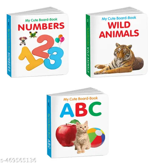 Pocket Board Book Set of ABC  Wild Animals and Numbers : All-in-one learning board book  Toddler educational picture books  Preschool Kids Books Children - Pack of 3 Books for Kids