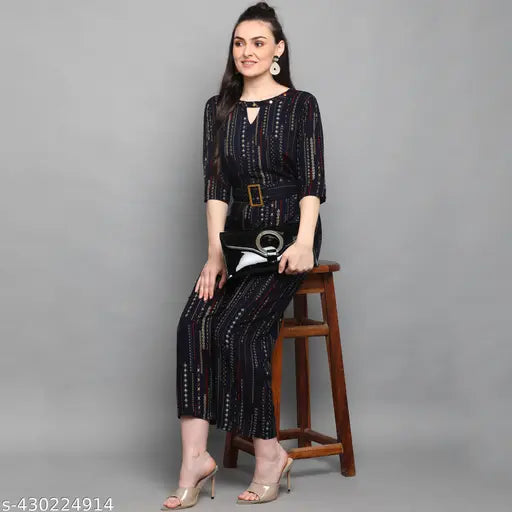 Women's Rayon Foil Printed Jumpsuit
