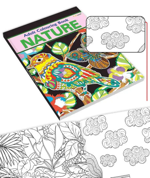 Nature - Adult Colouring Book : Colorful Nature Illustrations  Nature-Inspired Adult Colouring Book  Creative coloring book for stress relief
