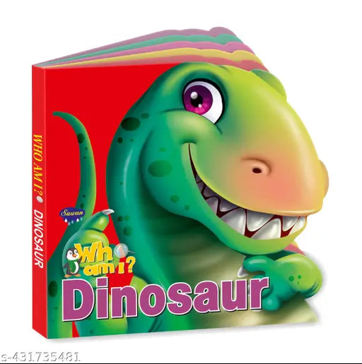 Dinosaur 'Who Am I' Die-Cut Shape Board-Book : Die cut board book for kids  Board book for kids  Learning book for kids