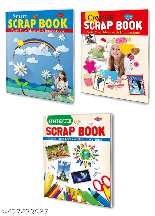 Smart  Unique and Creative Scrap Book book for kids : Kid's creative scrapbook  Scrapbook for children  Activity book for children - Combo of 3 Scrap books