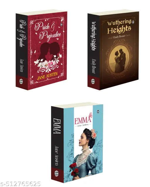 Emma  Wuthering Heights and Pride and Prejudice : Timeless Classics of Love  Must-read children's novels  Classic Romance Combo  Famous English novels - Combo of 3 Novels