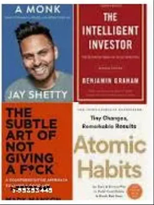 THE INTELLIGENT INVESTOR + JAY SHETTY- THINK LIKE A MONK+ THE SUBTLE OF ART + ATOMIC HABIT BEST 4 BOOKS COMBO PAPERBACK