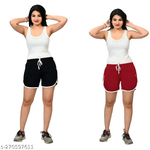 Women's Pack of 2 Black Solid Tights-Activewear
