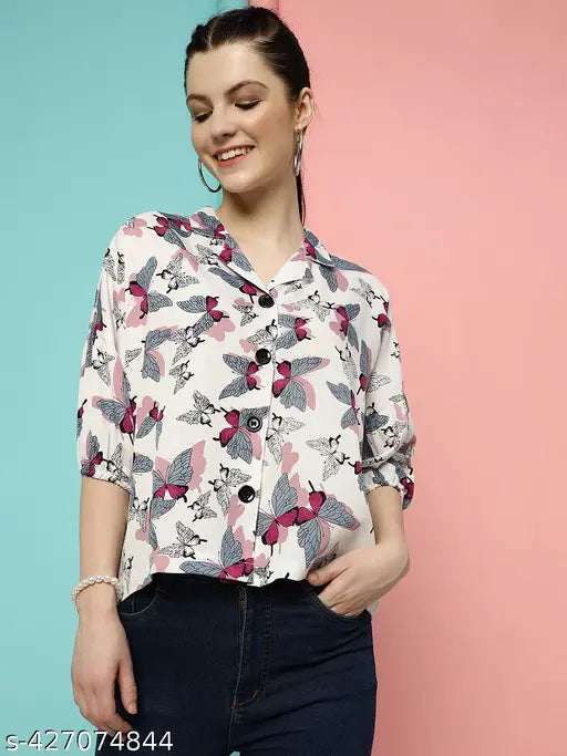 Women's Crepe Printed Resort shirt