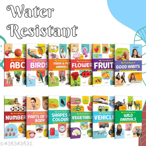 Ukg Class Picture Book With  12 Topics : ABC  Numbers  Fruits  Birds  Flowers  Farm & Pet Animals  Wild Animals  Parts of the Body  Vegetables  Shapes & Colours  Vehicles and Good Habits