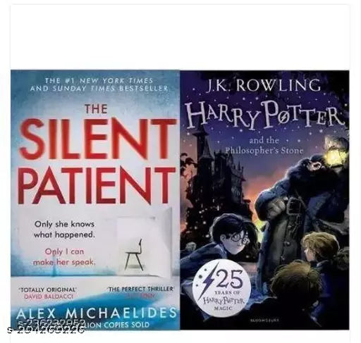 The Silent Patient+Harry Potter and the Philosopher's Stone(Set of 2 books)