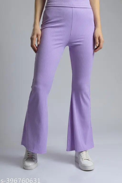 Redamancii  Ribbed Bell Bottom Plazzo