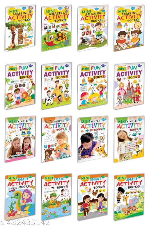 Activity book for kids : Mini activity book for kids  Simple activity book for kids  Fun Activity book for kids - Set of 16 activity books for kids