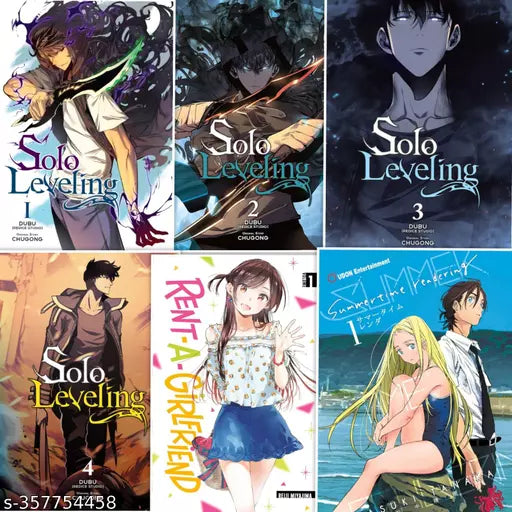 Solo Leveling VOL 1  2 3 & 4  + Summertime Rendering Volume 1  + (FREE )RENT A GIRLFRIEND VOL 1 - PAPERBACK