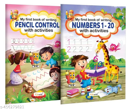 My First Book of Writing Pencil Control and Numbers 1-20 with activities : Toddlers activity book  Writing practice workbook   Children's activity book - Pack of 2 Writing Activity books